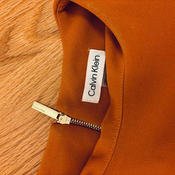 Calvin Klein Women’s Dress Gold Size 10 Shift short tulip live sleeve - Picture 6 of 10